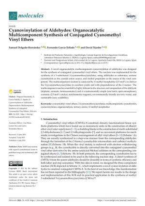 Cyanovinylation of Aldehydes: Organocatalytic Multicomponent Synthesis of Conjugated Cyanomethyl Vinyl Ethers