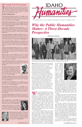 Why the Public Humanities Matter