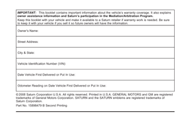 2009 Saturn Vue Warranty.Pdf