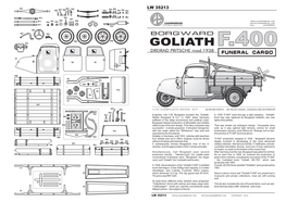 GOLIATH F.400 DREIRAD PRITSCHE Mod.1938 R4 Funeral CARGO