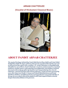About Shri Arnab Chatterjee