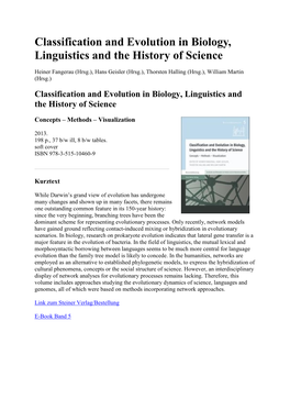 Classification and Evolution in Biology, Linguistics and the History of Science