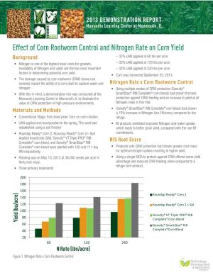 Effect of Corn Rootworm Control and Nitrogen Rate on Corn Yield