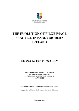 The Evolution of Pilgrimage Practice in Early Modern Ireland