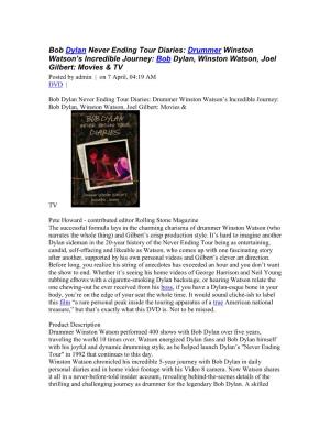 Bob Dylan, Winston Watson, Joel Gilbert: Movies & TV Posted by Admin | on 7 April, 04:19 AM DVD |