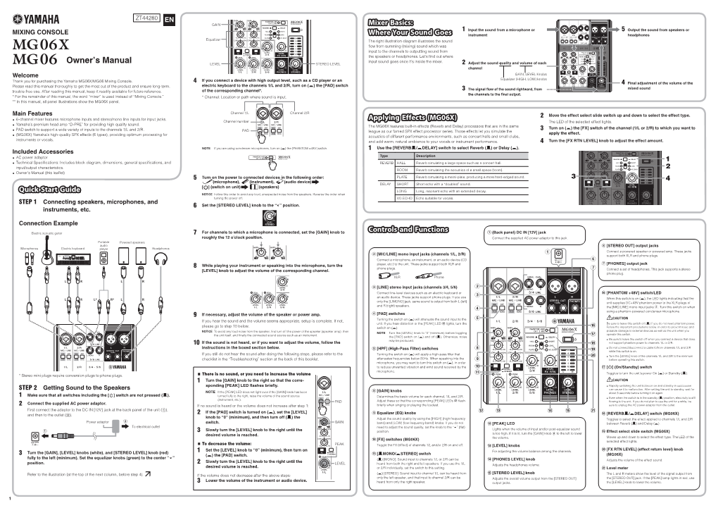 MG06X/MG06 Owner's Manual