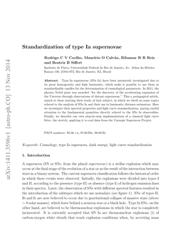 Standardization of Type Ia Supernovae