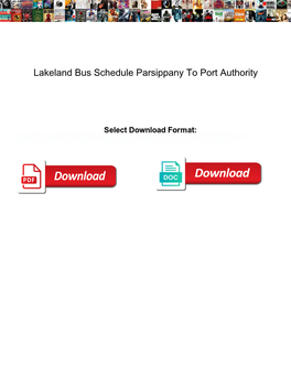 Lakeland Bus Schedule Parsippany to Port Authority