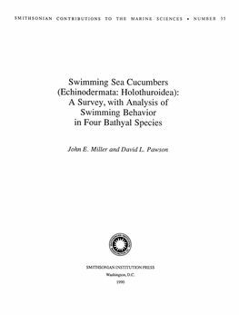 Swimming Sea Cucumbers (Echinodermata: Holothuroidea): a Survey, with Analysis of Swimming Behavior in Four Bathyal Species
