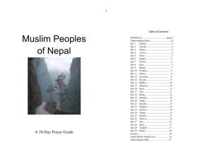 Muslim Peoples of Nepal (30 Largest Nepal Groups in Bold)