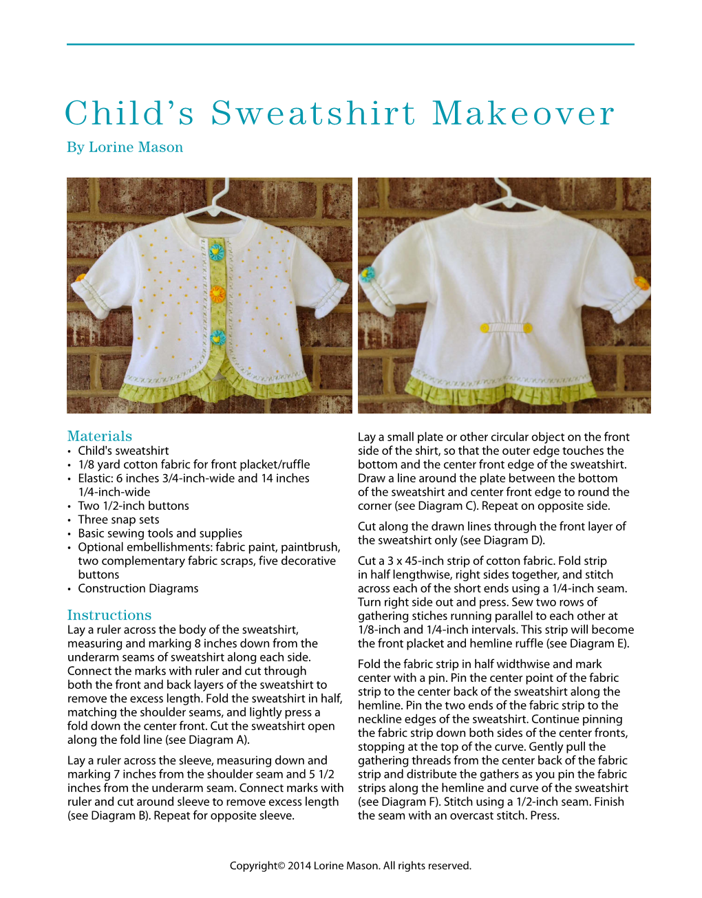 Child's Sweatshirt Makeover