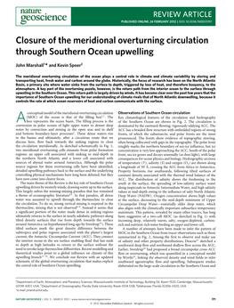 Closure of the Meridional Overturning Circulation Through Southern Ocean Upwelling