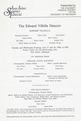 The Edward Villella Dancers EDWARD VILLELLA