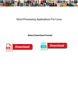 Word Processing Applications for Linux