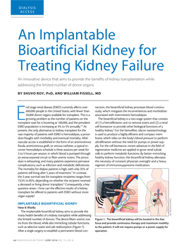 An Implantable Bioartificial Kidney for Treating Kidney Failure