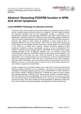 Abstract: Dissecting PDGFRB Function in NPM- ALK Driven Lymphoma