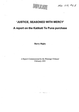 A Report on the Katikati Te Puna Purchase
