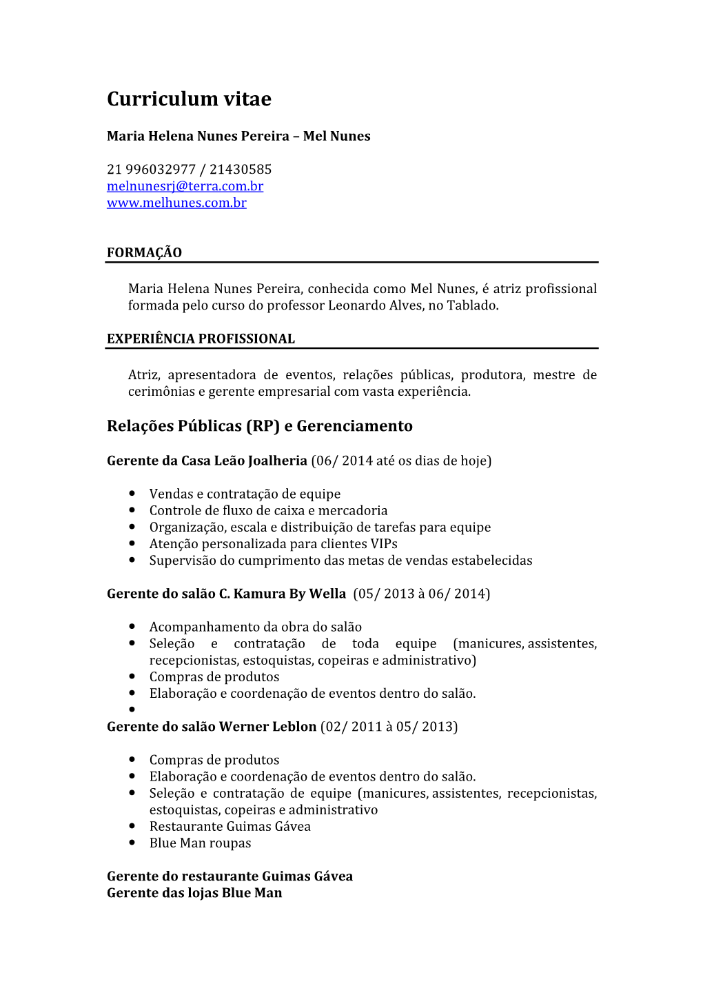 Curriculum Vitae