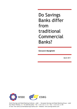 Do Savings Banks Differ from Traditional Commercial Banks?