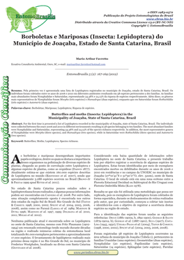Borboletas E Mariposas (Insecta: Lepidoptera) Do Município De Joaçaba, Estado De Santa Catarina, Brasil