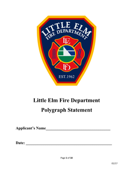 Little Elm Fire Department Polygraph Statement