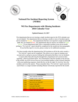 National Fire Incident Reporting System (NFIRS)