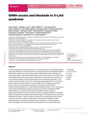 GHRH Excess and Blockade in X-LAG Syndrome