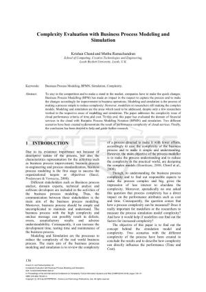 Complexity Evaluation with Business Process Modeling and Simulation