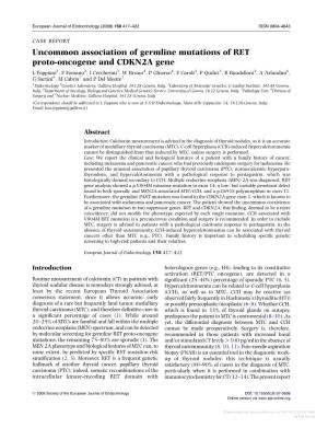 Uncommon Association of Germline Mutations of RET Proto-Oncogene