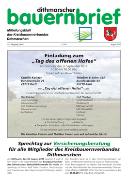 Dithmarscher Mitteilungsblatt Des Kreisbauernverbandes Dithmarschen
