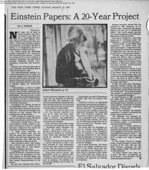 Einstein Papers: a 20-Year Project