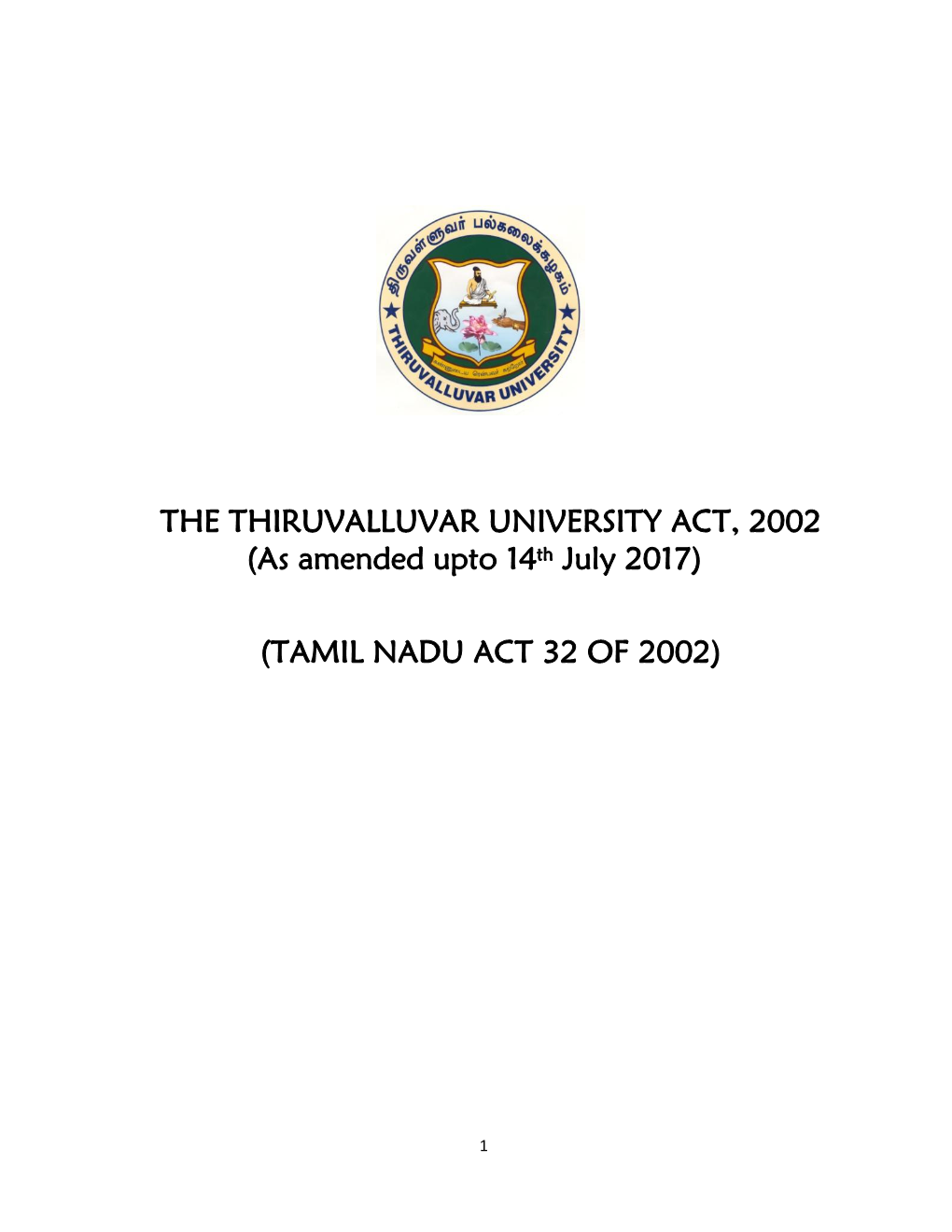 As Amended Upto 14Th July 2017) (TAMIL NADU ACT 32 of 2002