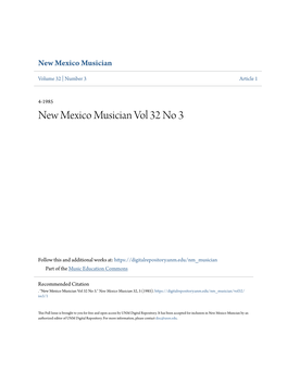 New Mexico Musician Vol 32 No 3