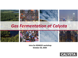 Gas Fermentation at Calysta