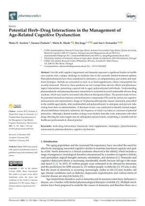 Potential Herb–Drug Interactions in the Management of Age-Related Cognitive Dysfunction