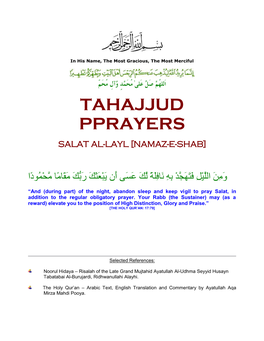 Tahajjud Pprayers Salat Al-Layl [Namaz-E-Shab]