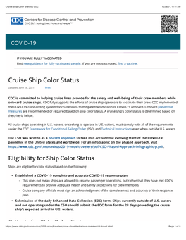 Cruise Ship Color Status | CDC 6/29/21, 11:11 AM