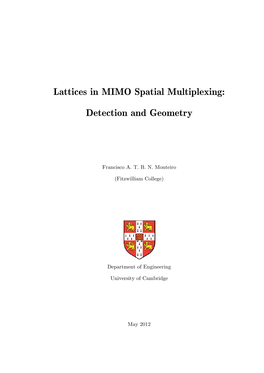 Lattices in MIMO Spatial Multiplexing