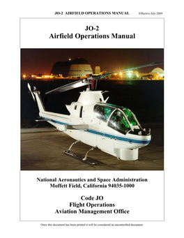 AIRFIELD OPERATIONS MANUAL Effective July 2009