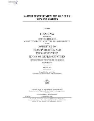 Maritime Transportation: the Role of U.S