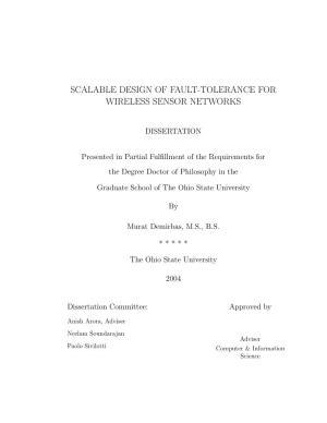Scalable Design of Fault-Tolerance for Wireless Sensor Networks