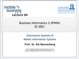 Business Informatics 2 (PWIN) SS 2021 Lecture 04