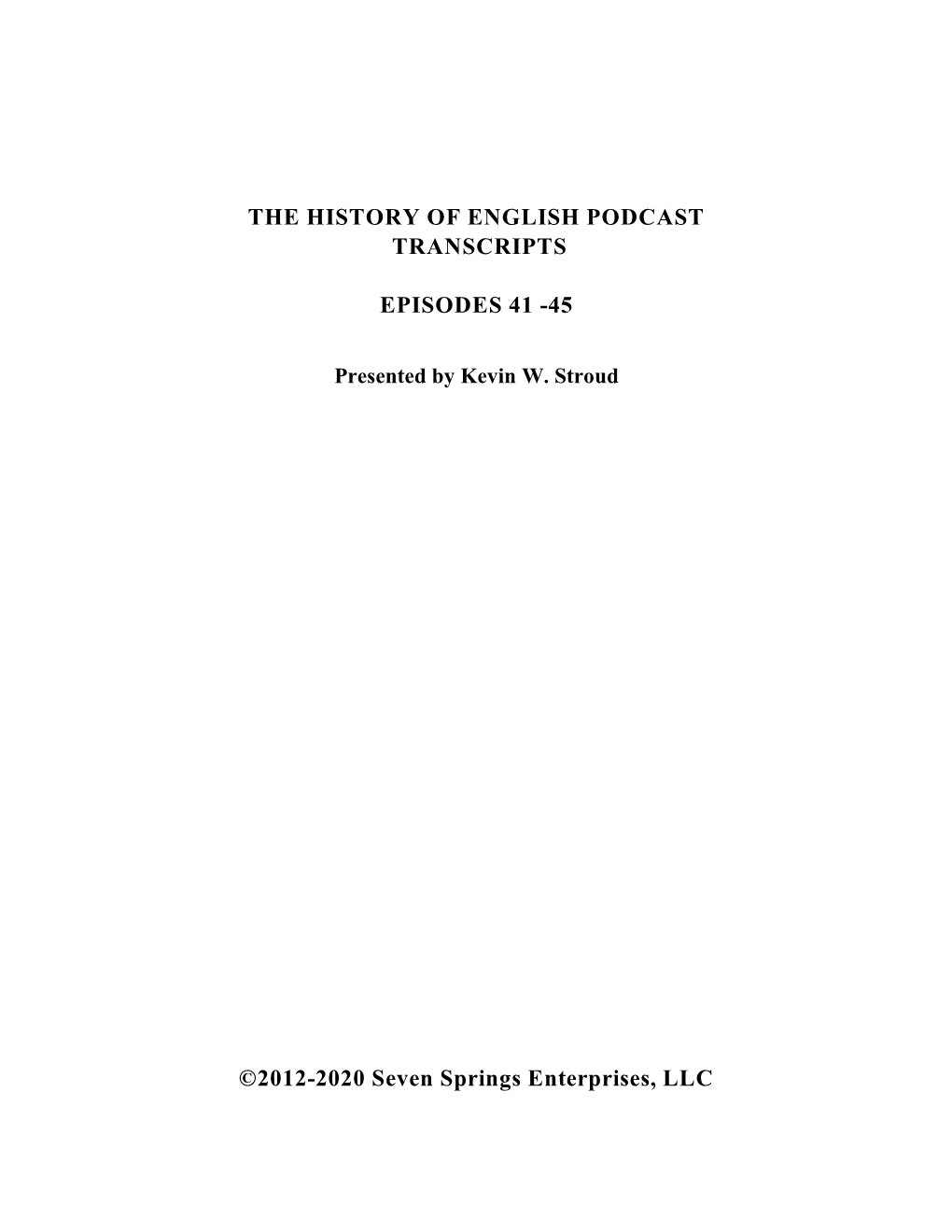 The History of English Podcast Transcripts Episodes