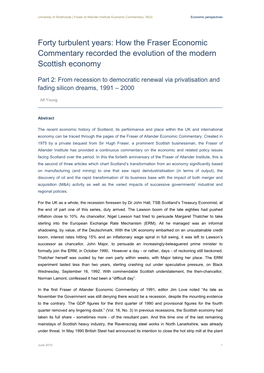 How the Fraser Economic Commentary Recorded the Evolution of the Modern Scottish Economy