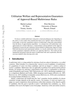 Utilitarian Welfare and Representation Guarantees of Approval-Based Multiwinner Rules