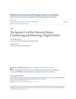 The Spanish Civil War Memory Project: Constructing and Enhancing a Digital Archive