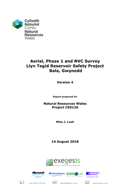 Aerial, Phase 1 and NVC Survey Llyn Tegid Reservoir Safety Project Bala, Gwynedd