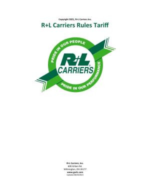 R+L Carriers Rules Tariff