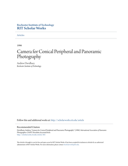 Camera for Conical Peripheral and Panoramic Photography Andrew Davidhazy Rochester Institute of Technology