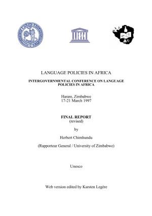 Intergovernmental Conference on Language Policies in Africa